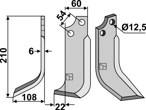 Fräsmesser 210x60mm, links, passend für Goldoni