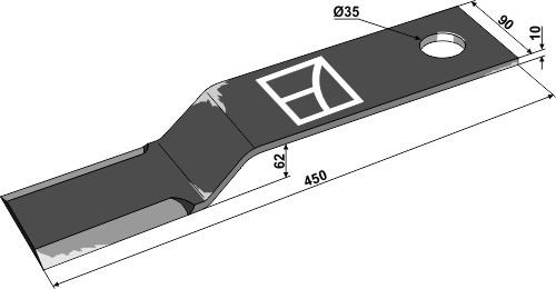 Mähermesser 450 mm, passend für Bomford und Mc Connel